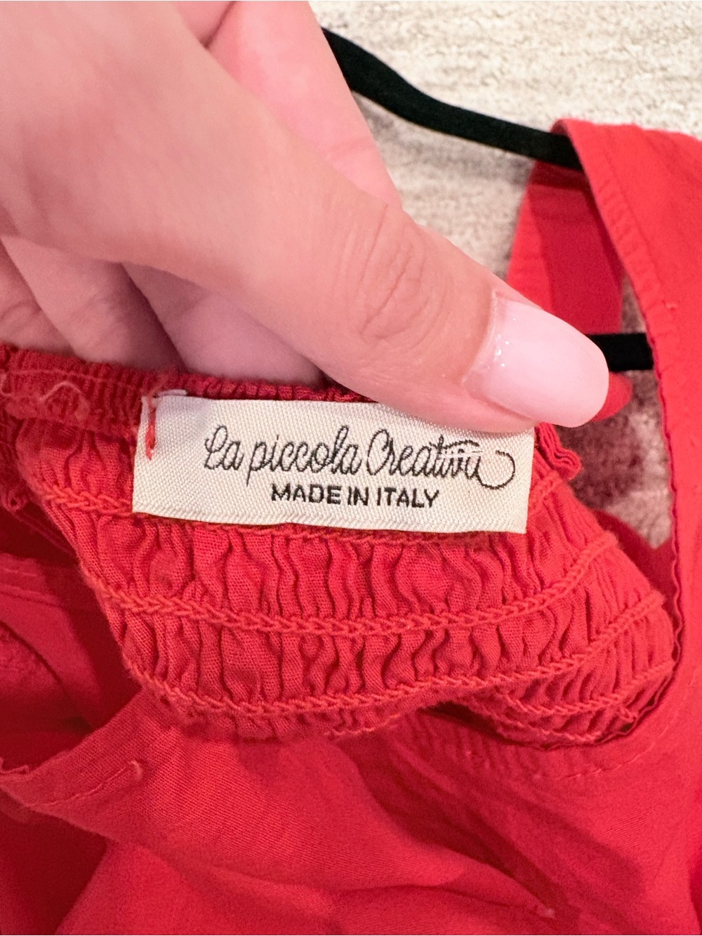 La Piccola Creativa Made in Italy Red Cotton Fit & Flare Bubble Hem Dress M - Picture 10 of 12